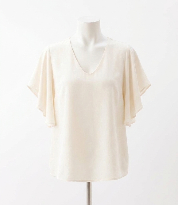 KAREN KANE Tops - NEW KAREN KANE flutter sleeve v-neck top in ecru